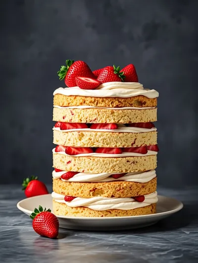 Strawberry Cream Cake – Light & Fluffy