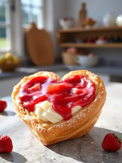 Strawberry Cream Cheese Heart Danish Recipe