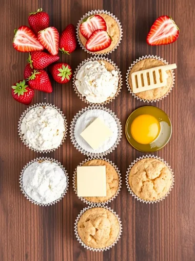 Strawberry Cream Cheese Muffins - Easy Breakfast Treat - ingredients preparation