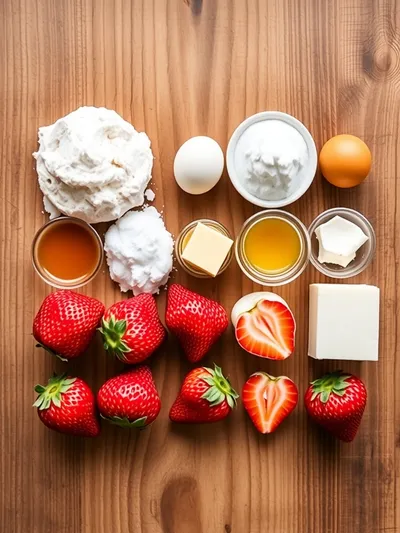 Strawberry Cream Cheese Muffins – Moist and Sweet - ingredients preparation