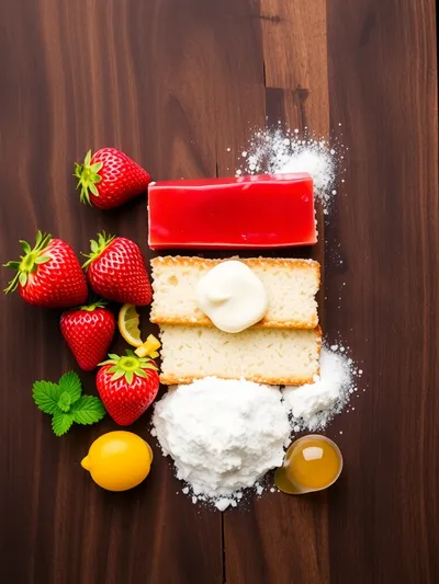 Elegant Strawberry Jelly Cake Recipe - ingredients preparation