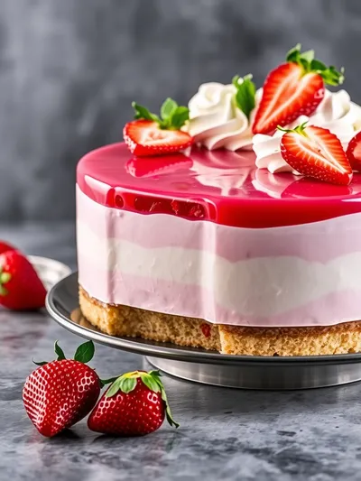 Elegant Strawberry Jelly Cake Recipe