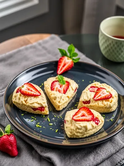Strawberry Lemon Cream Scones Recipe - ready to serve