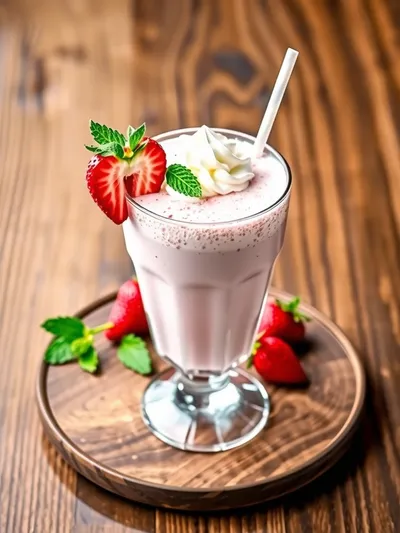 Easy Strawberry Milkshake Recipe - cooking process