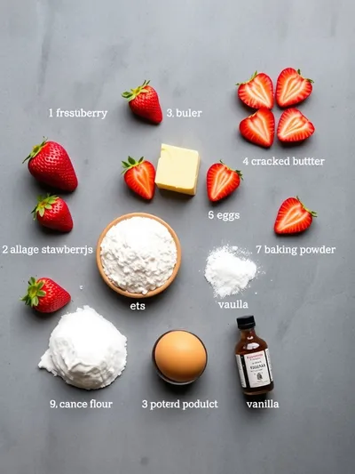 Strawberry Pound Cake – Fresh Strawberry Recipe - ingredients preparation