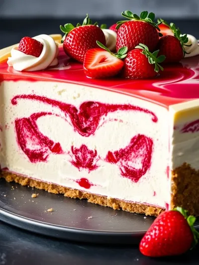 Strawberry Swirl Cheesecake