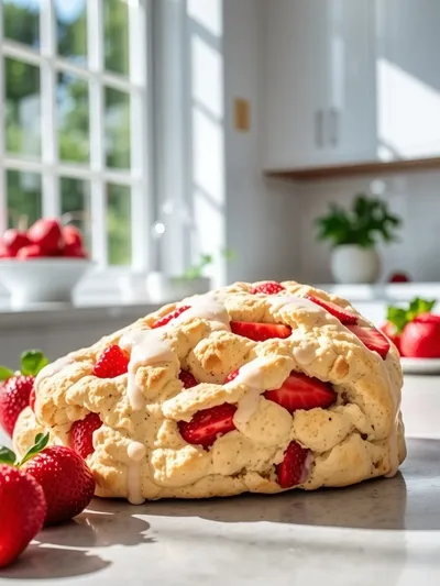 Quick Strawberry Vanilla Bean Scones