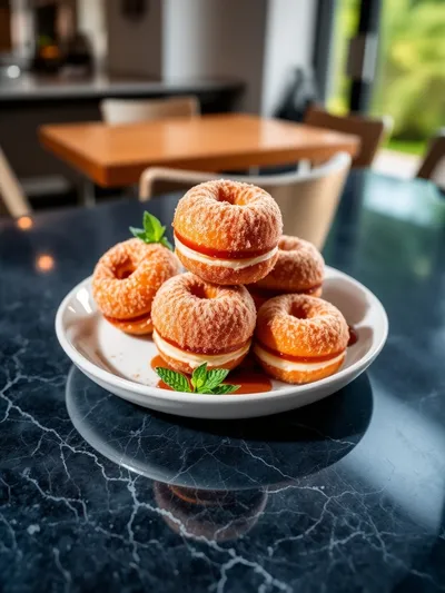 Sweet Churro Donut Bites - ready to serve