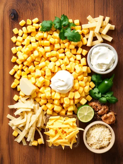 Traditional Corn Dip – Easy & Quick Recipe - ingredients preparation