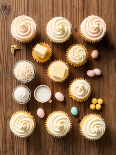 Vanilla Easter Cupcakes – Easy Fluffy Treat - ingredients preparation