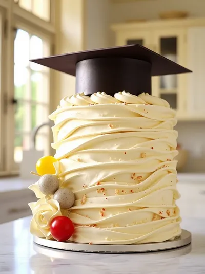 Vintage Buttercream Graduation Cake